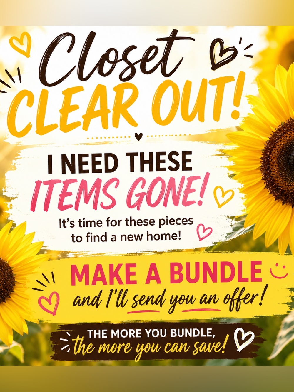 CLOSET CLEAR OUT SALE!